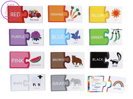 EEBOO Duo puzzle Barvy (anglicky) 12x2 dílky