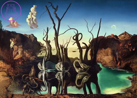 RAVENSBURGER Puzzle Art Collection: Labutě odrážející se ve vodě jako sloni 1000 dílků