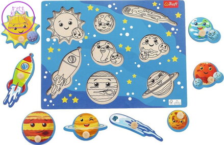 TREFL Dřevěná vkládačka Vesmír