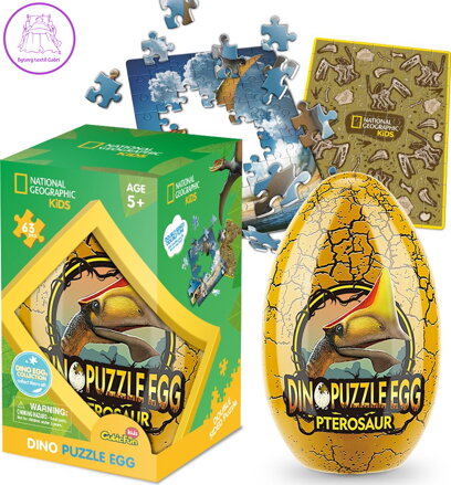 CUBICFUN Oboustranné puzzle ve vejci National Geographic: Pterosaur 63 dílků