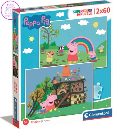 CLEMENTONI Puzzle Prasátko Pepina 2x60 dílků