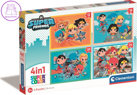 CLEMENTONI Puzzle DC Super Friends 4v1 (12+16+20+24 dílků)