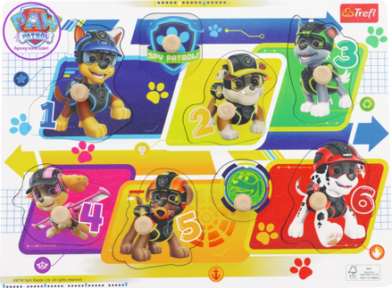 TREFL Dřevěná vkládačka Tlapková patrola: Špióni