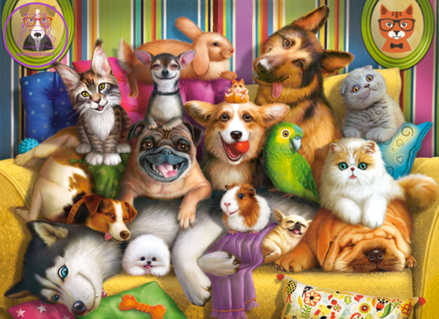 CASTORLAND Puzzle Hraví mazlíčci 60 dílků