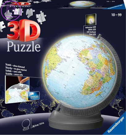 RAVENSBURGER Puzzleball Svítící Globus (Zeměkoule) 548 dílků