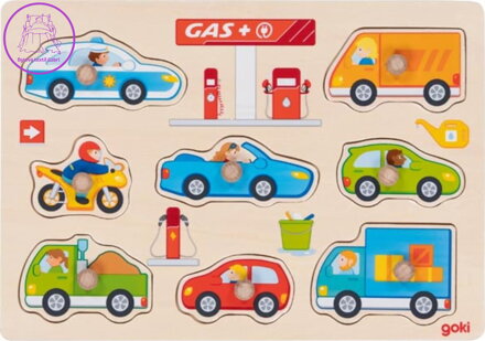 GOKI Dřevěná vkládačka Čerpací stanice