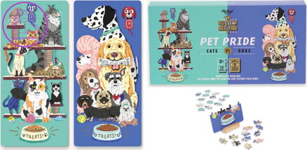 RIDLEY'S GAMES Puzzle Duel Domácí mazlíčci: Kočky vs psi 2x70 dílků