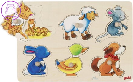 GOKI Dřevěná vkládačka Maminka a mládě