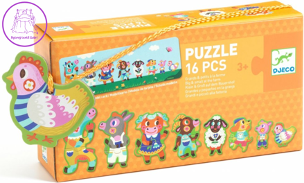 DJECO Puzzle Velcí a malí na farmě 16 dílků