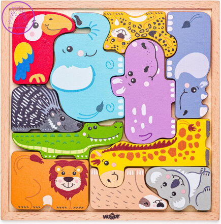 WOODY Obrysové puzzle Zvířátka 11 dílků