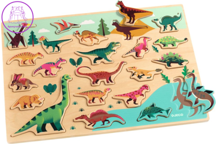 DJECO Dřevěná vkládačka Dino