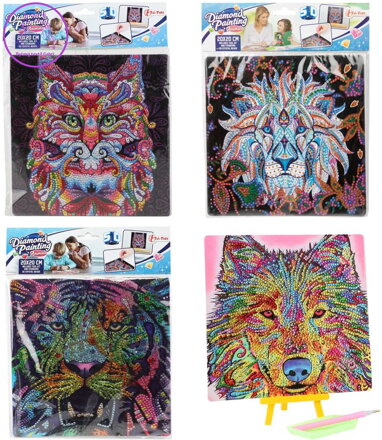 Diamantové malování na kartonu Zvířata 20x20cm 1ks (mix)