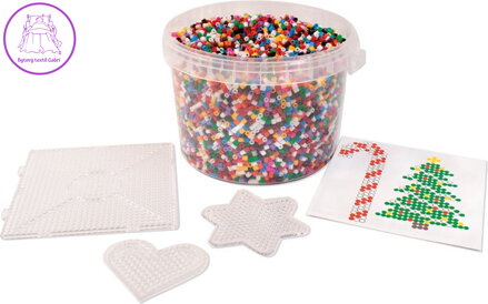 PLAYBOX Zažehlovací korálky v kbelíku + 3 destičky 20000ks