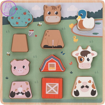 Free2PLAY Dřevěná vkládačka Zvířátka na statku 11 dílků