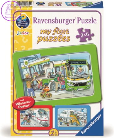 RAVENSBURGER Moje první puzzle Dopravní prostředky 3x6 dílků