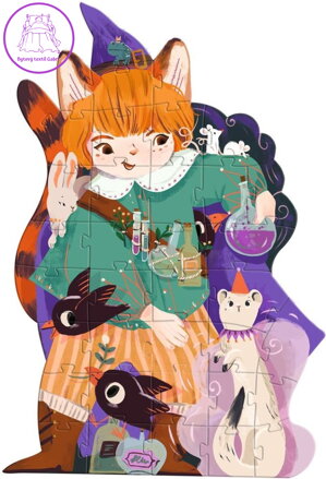 DJECO Podlahové obrysové puzzle Čaroděj Pio 36 dílků