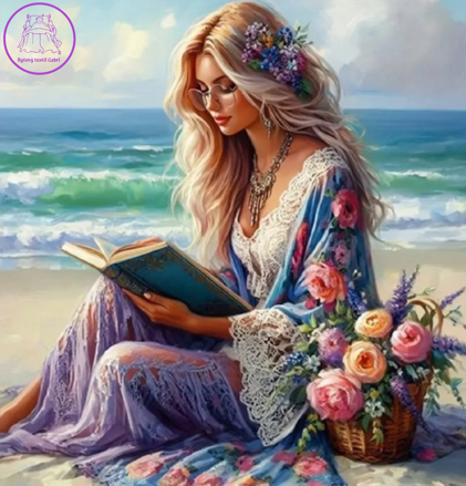 NORIMPEX Diamantové malování Dívka s knihou 30x40cm