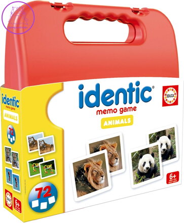 EDUCA Pexeso v kufříku Zvířátka 72 kartiček