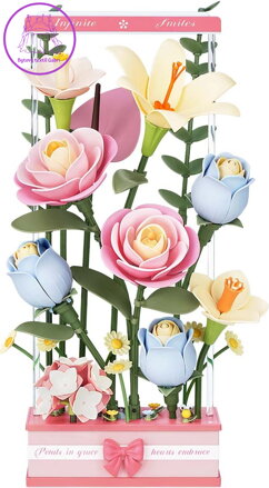 ROBOTIME Rokr Floral Art: 3D puzzle Květinový box s LED osvětlením 263 dílků