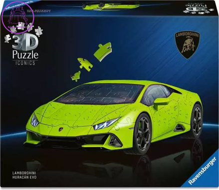RAVENSBURGER 3D puzzle Iconics: Lamborghini Huracán Evo zelené 108 dílků