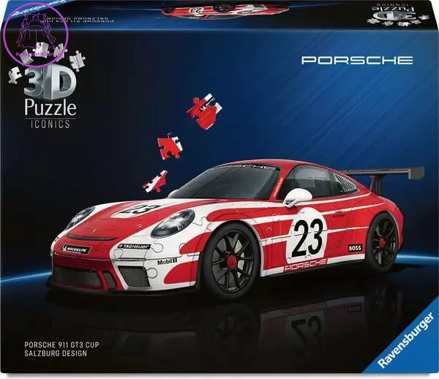 RAVENSBURGER 3D puzzle Iconics: Porsche 911 GT3 Cup Salzburg design 108 dílků
