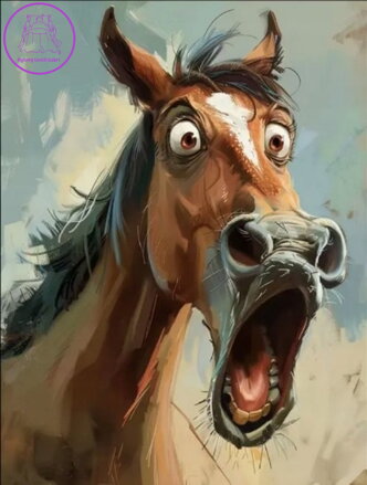 NORIMPEX Diamantové malování Udivený kůň 30x40cm