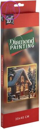 CRAFT ID Diamantové malování Zimní chaloupka 30x40cm