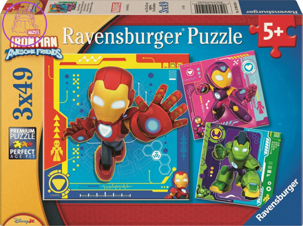 RAVENSBURGER Puzzle Iron Man a jeho úžasní přátelé 3x49 dílků