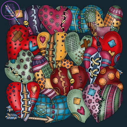 CURIOSI Čtvercové puzzle Palapeli: Srdce 251 dílků