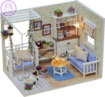 KIK DIY model - Retro obývací pokoj s LED osvětlením