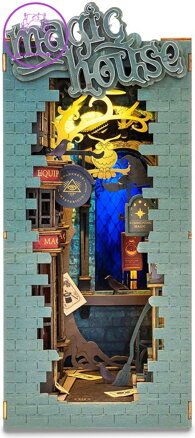 ROBOTIME Rolife DIY 3D Zarážka na knihy: Kouzelnická ulička s LED osvětlením 216 dílků