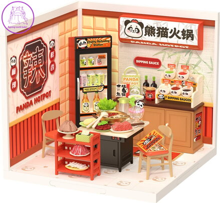 ROBOTIME Rolife DIY House: Asijská restaurace s LED osvětlením 127 dílků