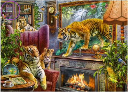 DINO Puzzle Z obrazu: Tygři 1000 dílků