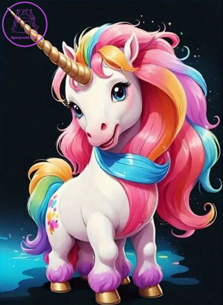 NORIMPEX Diamantové malování Mládě jednorožce 30x40cm