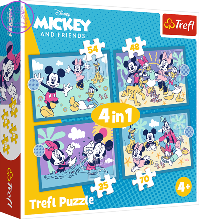 TREFL Puzzle Mickey Mouse: Přátelé 4v1 (35,48,54,70 dílků)