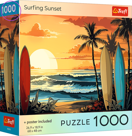 TREFL Puzzle Surfování při západu slunce 1000 dílků
