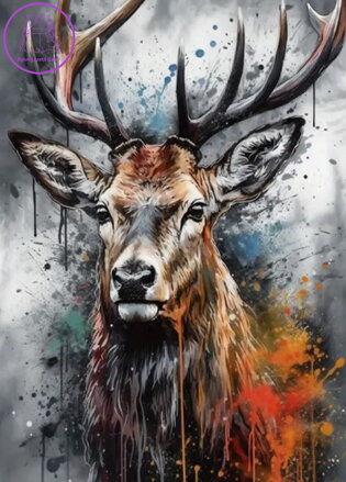 NORIMPEX Diamantové malování Jelen (kresba) 30x40cm
