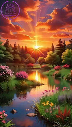 NORIMPEX Diamantové malování Západ slunce nad lesem 30x40cm