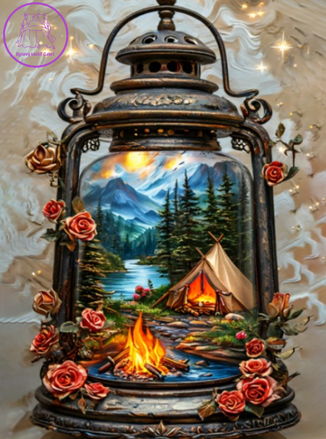 NORIMPEX Diamantové malování Magická lucerna 30x40cm