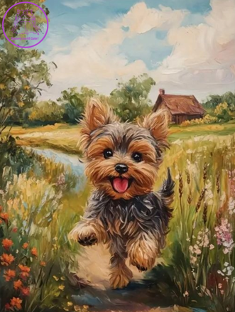 NORIMPEX Diamantové malování Jorkšírský teriér 30x40cm