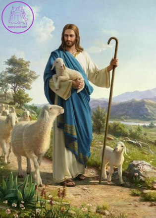 NORIMPEX Diamantové malování Ježíš s ovečkami 30x40cm