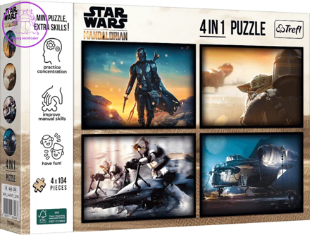 TREFL Puzzle Star Wars: Mandalorian 4x104 dílků
