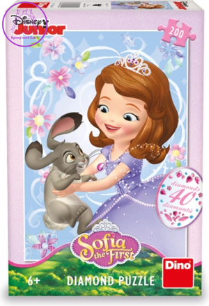DINO Puzzle s drahokamy Sofie a králíček 200 dílků