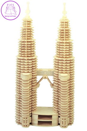 WOODEN TOY , WCK 3D puzzle Petronas Twin Towers