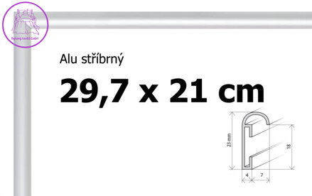 BFHM Hliníkový rám 29,7x21cm A4 - stříbrný