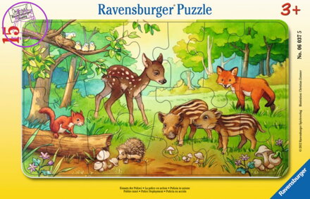 RAVENSBURGER Puzzle Lesní mláďátka 15 dílků