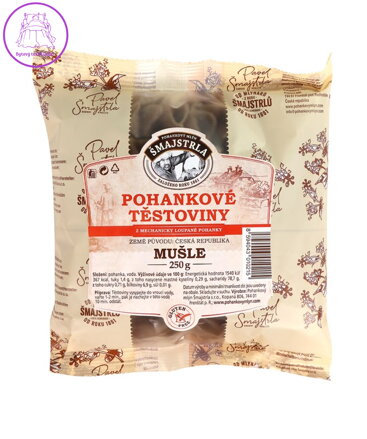 Těstoviny pohankové mušle 250g Šmajstrla bez lepku 2851
