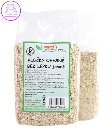 Vločky ovesné BEZ LEPKU jemné  250g ZP 5961