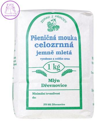 Mouka pšeničná celozrnná jemně mletá 1kg ZP 2650