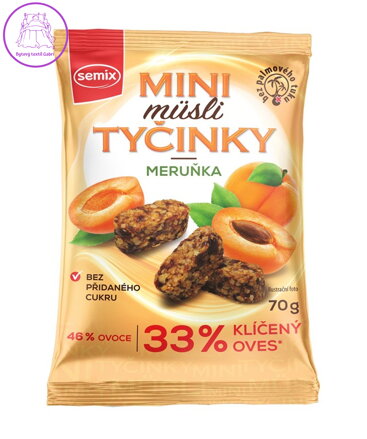 Mini musli tyčinky s meruňkami 70g Semix bez lepku 14